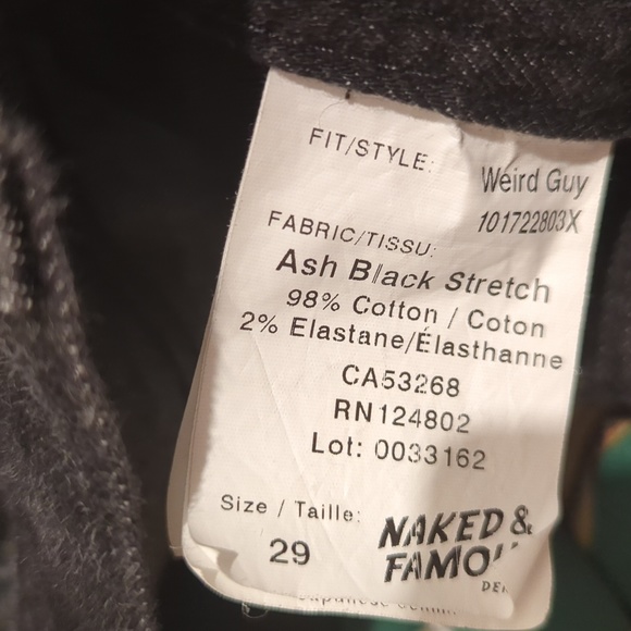 Naked & Famous Denim Black Jeans Weird Guy - Picture 2 of 7